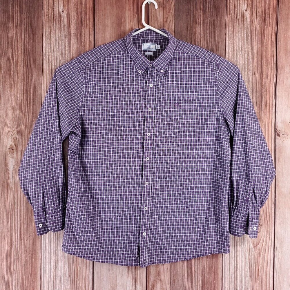 Southern Tide Mens Size XXL Classic Fit Purple Long Sleeve Button Down Shirt